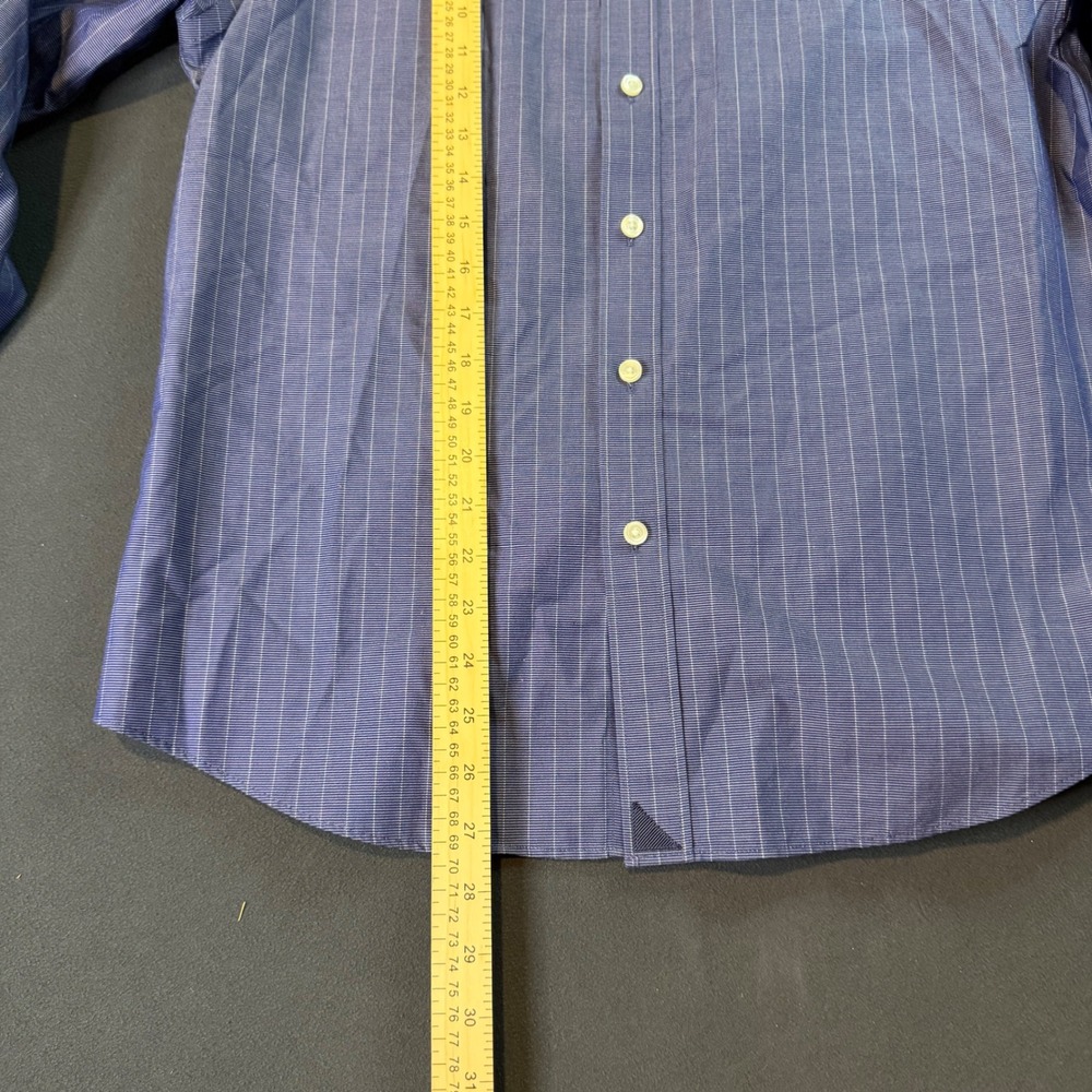 UNTUCKit Mens Blue Pinstripe Button Down Dress Shirt Long Sleeve Casual Office - Picture 3 of 6
